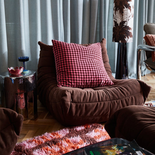 jumbled sage and clare vinita velvet sham cushion cosmos pink maroon houndstooth euro pillow lounge living bedroom australia jumbledonline