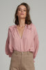 jumbled lilya Valeria blouse shirt top orchid pink frill collar detailed v neck womens fashion style workwear australia
