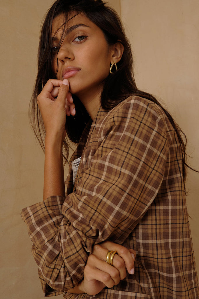 Odilla Jacket - Sand Plaid