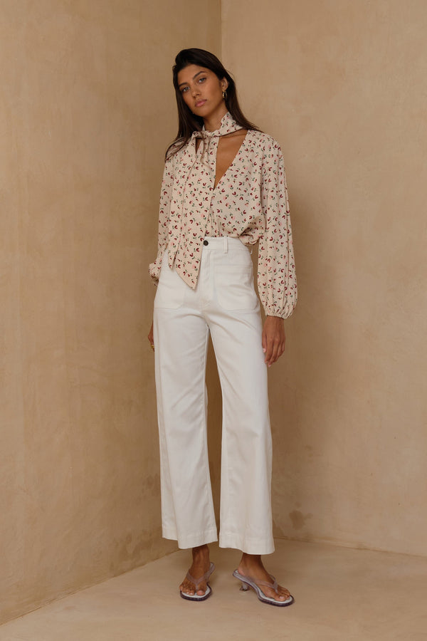 Molly Cotton Pants - Ivory