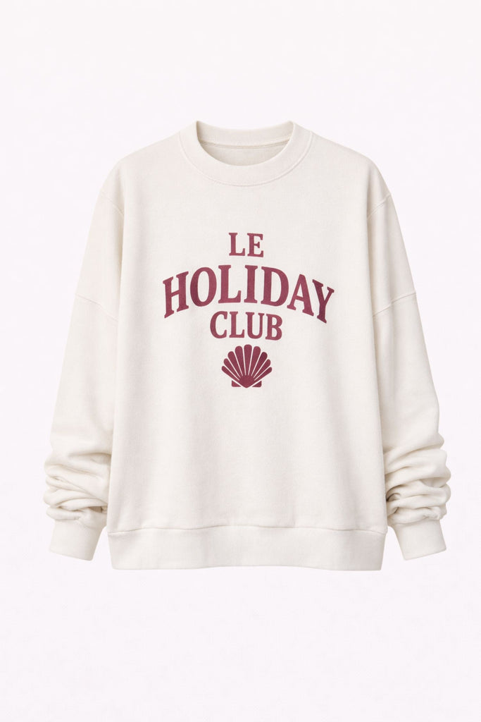 Le Holiday Club Sweater - Coconut White - Red