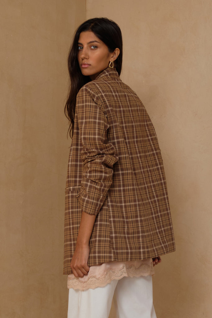 Odilla Jacket - Sand Plaid