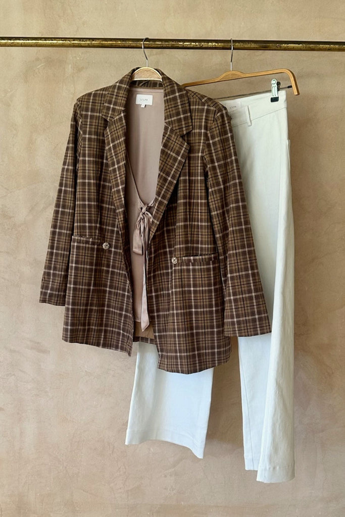 Odilla Jacket - Sand Plaid