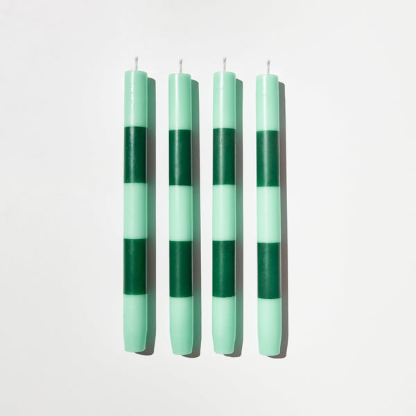 Stripe Candle Pack - Jade + Green