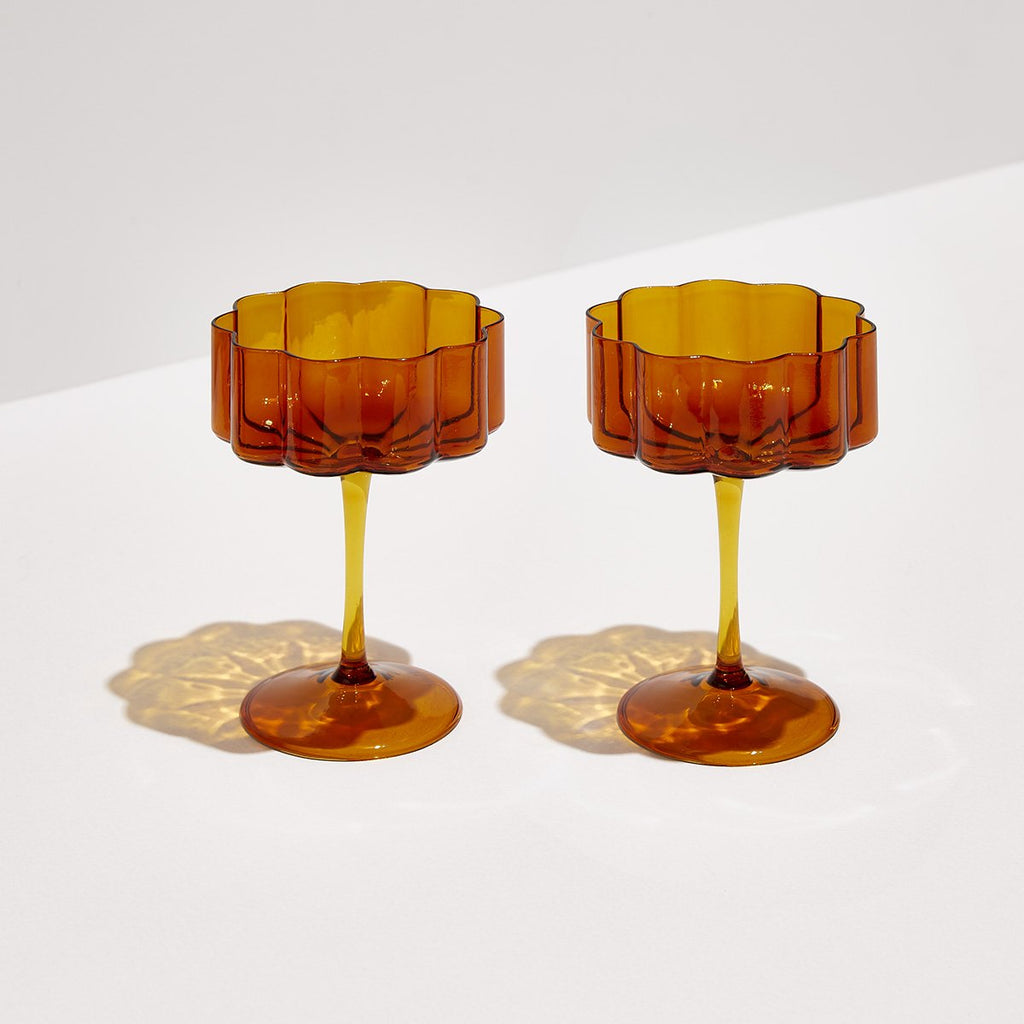 Wave Coupe (Set of 2) - Amber