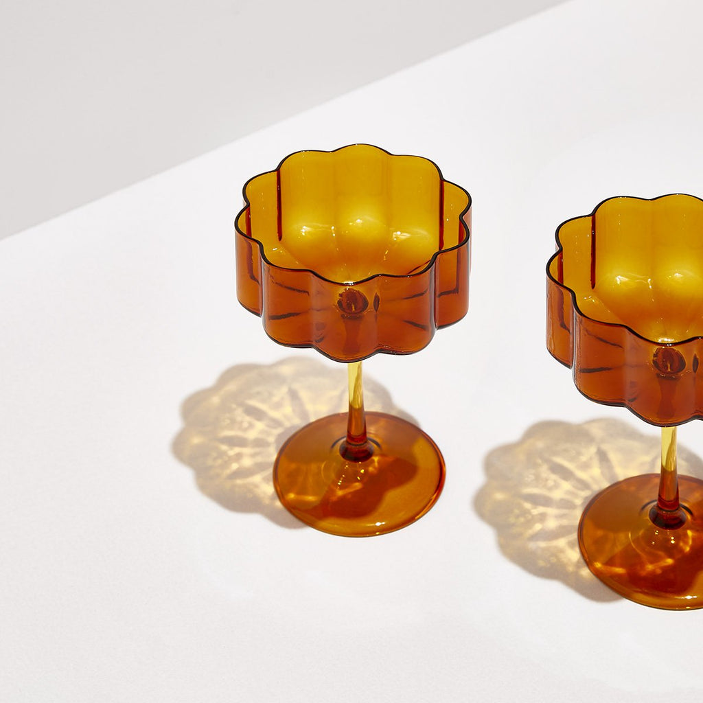 Wave Coupe (Set of 2) - Amber