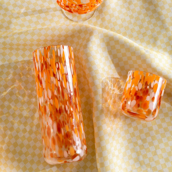 Glass Tumbler - Orange (set of 2)