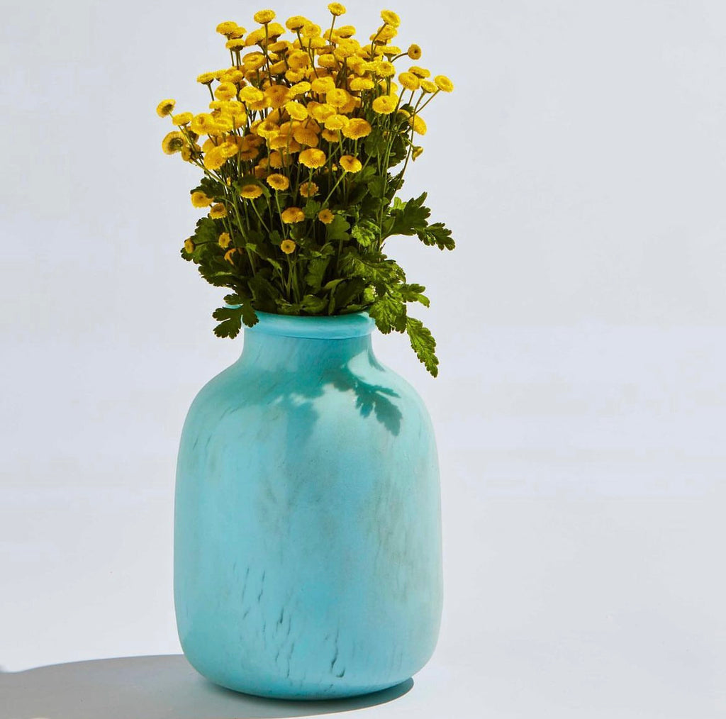 jumbled ben David kas vase byron sky blue handmade