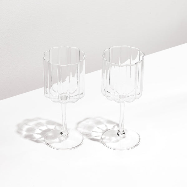Wave Wine Glass (Set of 2) -Clear