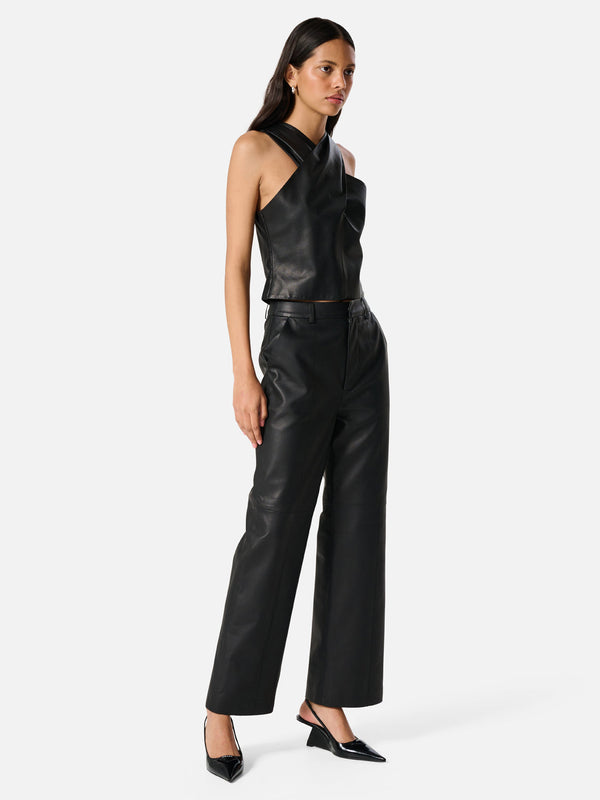 Standford Leather Pant - Black